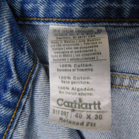 Carhartt Relaxed Fit Custom Art Jeans Size 40x30 5 Pocket Design Denim Logo - Picture 2 of 16